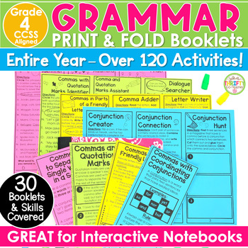 Preview of Grammar Interactive Print & Fold Booklets MEGA Bundle 4th Grade #junesavings