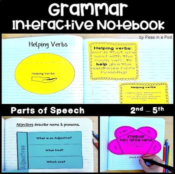 Preview of 2nd 3rd 4th 5th Grade Summer School Activities Grammar Notebook Parts of Speech