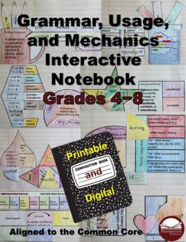 Preview of Grammar, Usage, & Mechanics Grades 4-8 Interactive Notebook