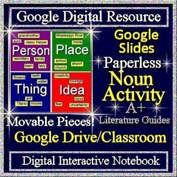 Preview of Grammar Interactive Notebook for Google (Nouns) Moveable Pieces - Drag and Drop