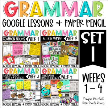 Preview of Grammar Language Bundle Set 1 Nouns Verbs Subject & Predicate Punctuation Google