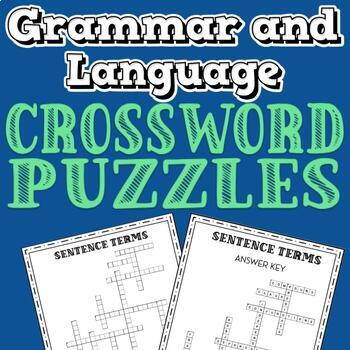 Preview of Grammar Language Crossword Puzzles   Verbs Moods Voice Sentences Punctuation