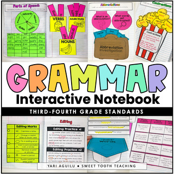 Preview of Grammar & Language Interactive Notebook | 3rd-4th Grade ELA | Grammar Activities