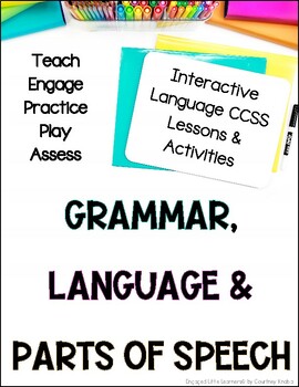 Preview of Grammar, Language & Parts of Speech BINDER Covers | Clickable Scope & Sequence
