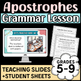 Grammar Lesson: APOSTROPHE (34 Fun Teaching Slides + Stude