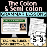 Grammar Lessons COLON and SEMI-COLON: 42 Fun Teaching Slid