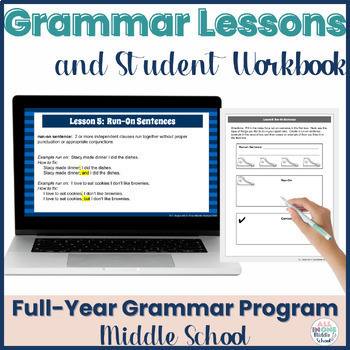 Preview of Grammar Lessons and Activities for Middle School