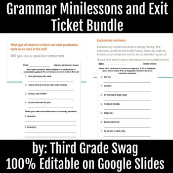 Preview of Grammar Lessons and Exit Tickets | Bundle
