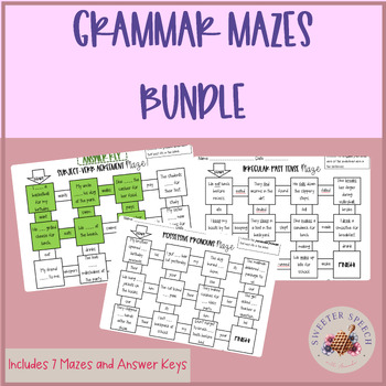 Preview of Grammar Mazes BUNDLE (7 Mazes)