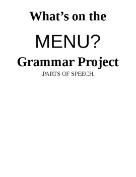 Preview of Grammar Menu Summative Project