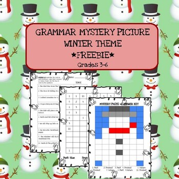 Preview of Grammar Mystery Photo Winter Theme *FREEBIE*