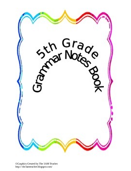 Preview of Grammar Notes Book 5th Grade