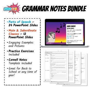 Preview of Grammar Notes Bundle