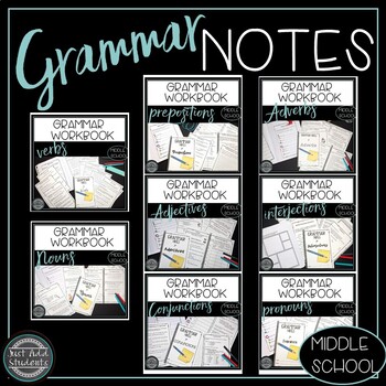 Preview of Grammar Notes Bundle - Printable  Activities and Review Parts of Speech