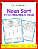 Grammar: Noun Sort (Person, Place, Thing, Animal)