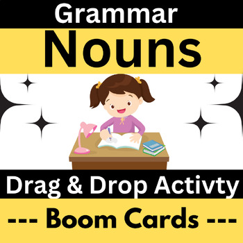 Preview of Grammar Nouns Drag and Drop Activity Boom Learning Cards