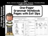 Grammar One-Pager Notebook Pages and Exit Slips