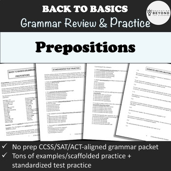 Preview of Prepositional Phrases Worksheets | Grammar Review and Practice