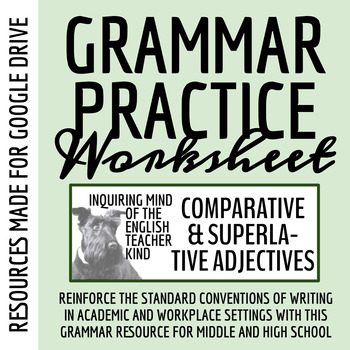 Preview of Grammar Packet on Comparative Adjectives and Superlative Adjectives for Google