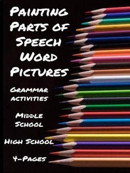 Preview of Grammar- CCSS: Painting Parts of Speech Word Pictures Activity