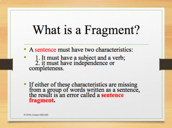 sentence fragment meaning