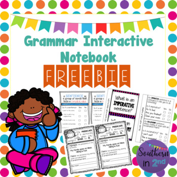 Preview of Grammar - Parts of a Sentence Interactive Notebook FREEBIE!
