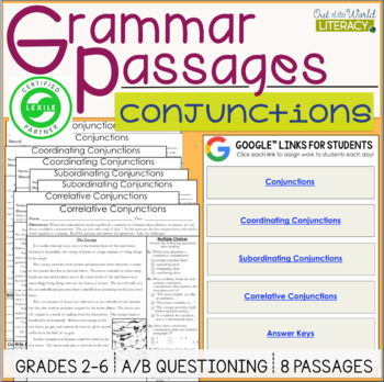 Preview of Grammar Passages: Conjunctions | Distance Learning | Google Classroom