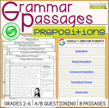 Preview of Grammar Passages - Prepositions - Digital & Print