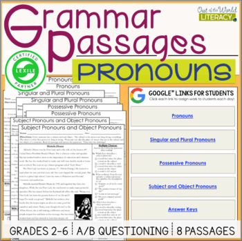 Preview of Grammar Passages - Pronouns - Digital & Print