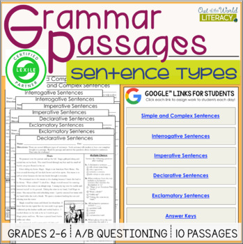 Preview of Grammar Passages - Types of Sentences - Digital & Print