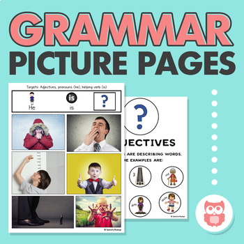 Preview of Grammar Picture Pages | Sentences, Syntax, MLU | Speech Language Therapy