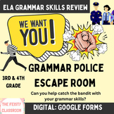 Grammar Police Digital Escape Room - 3rd & 4th grade - ELA