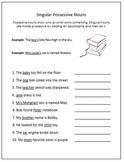 Grammar: Possessive Nouns Notes and Worksheets Pack