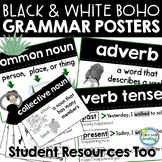 Grammar Posters BOHO Black and White Theme 2 Sizes Incl St