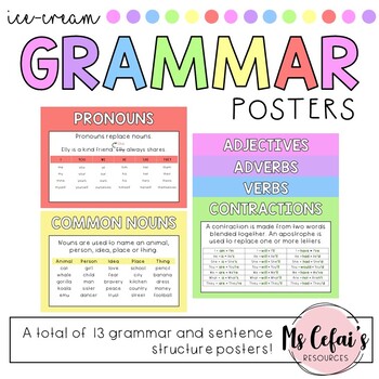 Preview of Grammar Posters (Ice-cream)