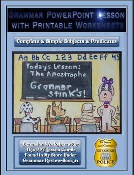 Preview of Grammar PowerPoint & Handouts - Complete & Simple Subjects & Predicates