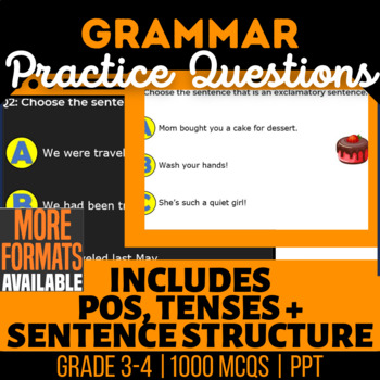 Preview of Grammar PowerPoints Bundle Nouns Verbs Adjectives Tenses Sentence Structure