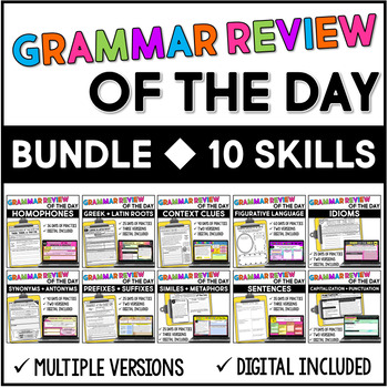 Preview of Grammar Practice - 4th & 5th Grade Grammar of the Day Bundle