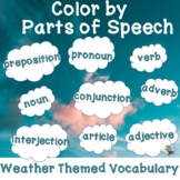 Grammar Practice Color by Parts of Speech Weather Themed V
