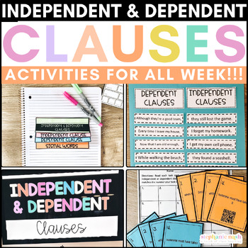 Preview of Independent and Dependent Clauses | Slides, Activities, Task Cards, Assessment!