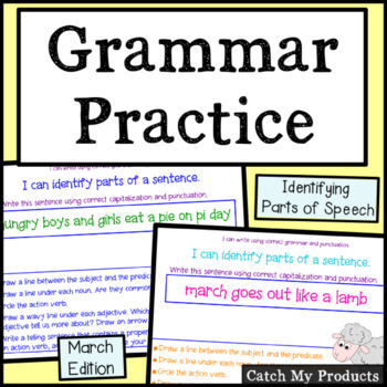 Preview of Daily Grammar March for PROMETHAN Board Use