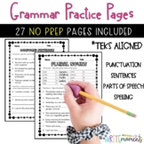 Grammar Practice Pages NO PREP