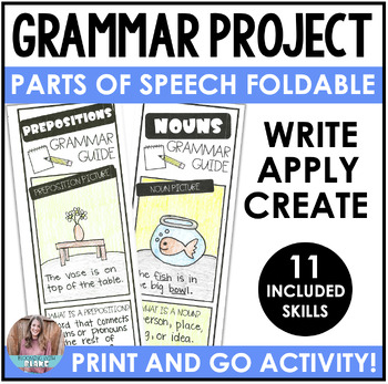 Preview of 3rd, 4th, 5th Grade Grammar Review Project Brochure - Parts of Speech Practice