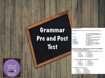 Preview of Grammar Pre and Post Test