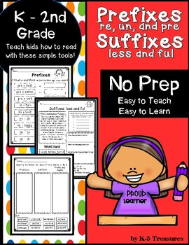 Preview of Prefixes and Suffixes: 1st & 2nd Grade Grammar | Phonics Review Worksheets