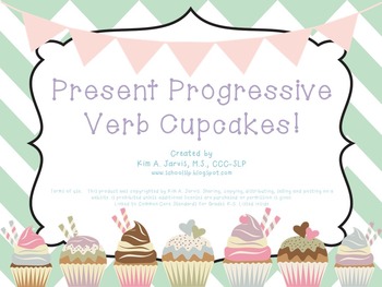 Preview of Grammar: Present Progressive Verb Game Cards