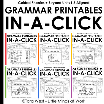 Preview of Grammar In-a-Click Printables BUNDLE Phonics-Based Science of Reading Aligned