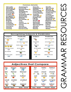 Preview of Grammar Printout (emojis)