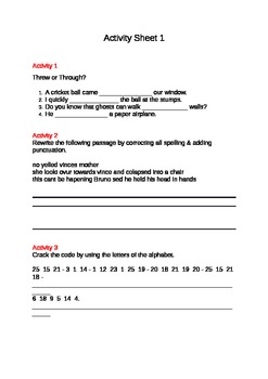 Preview of Grammar, Punctuation and Fun English Activity Booklet - 21 PAGES