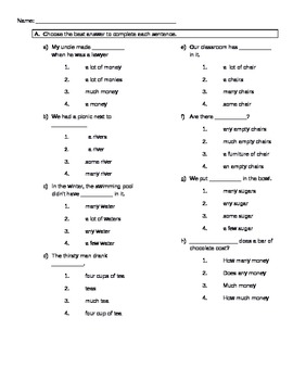 count and noncount nouns exercises